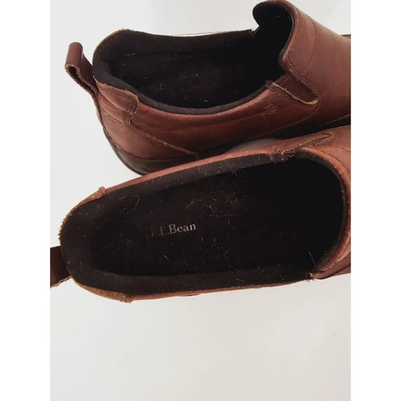 LL Bean Brown Leather Slip On Causal Mens Shoes Size 11.5 - Picture 5 of 7